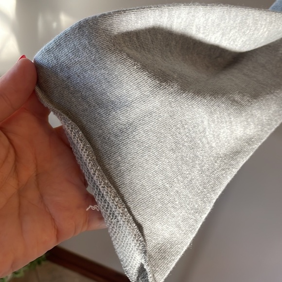 MAX JEANS Grey STUDDED woman’s cut out neckline terry light sweatshirt / top SM - Picture 5 of 11